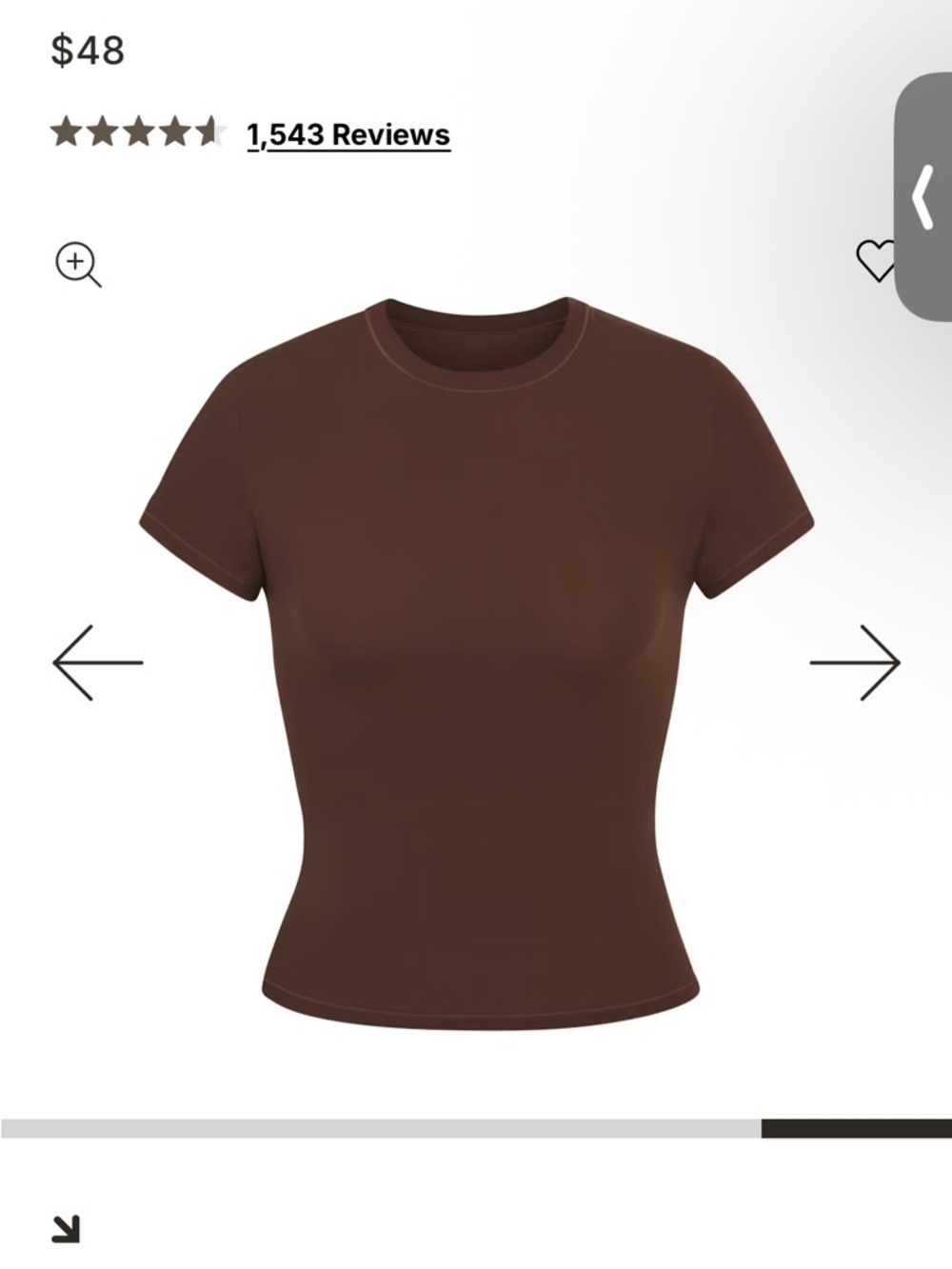 Skims Fits Everybody T-Shirt in Cocoa Size Medium